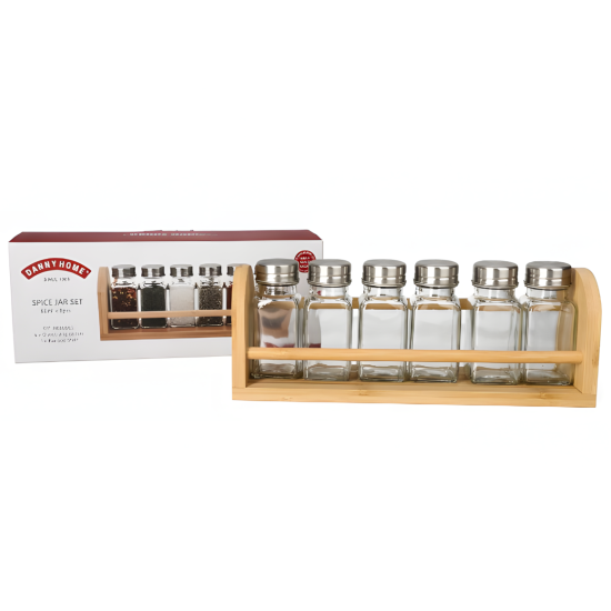 Glass Spice Jar Set - 6 Pieces 